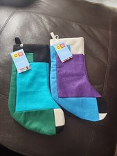 Lot Of 2 Lego x Target Stocking 20" Color Block Felt Holiday Christmas NWT