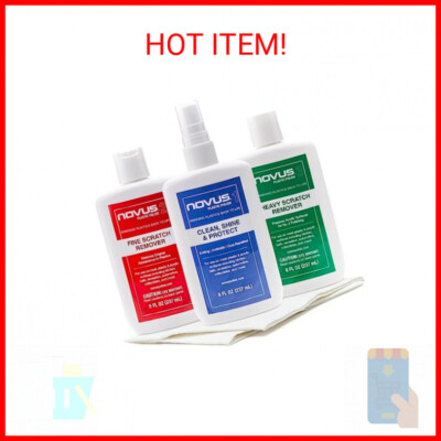 NOVUS-PK1-8 | Plastic Clean & Shine #1, Fine Scratch Remover #2, Heavy Scratch R