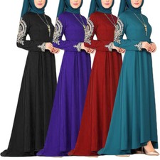 Kaftan Abaya Dubai Women Long Dress Modest Muslim Robe Plus Size Ramadan Gown
