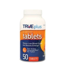 TRUEplus Glucose Tablets 4g Orange 50ct