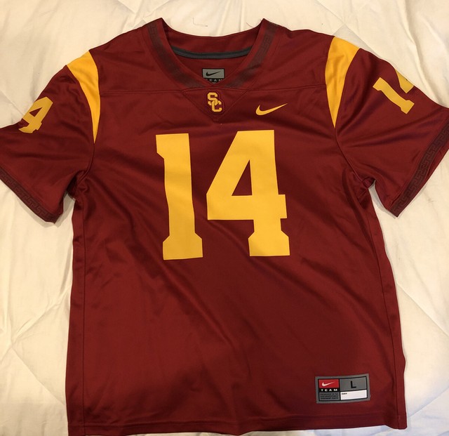 Nike Southern Cal USC football jersey Number 14 youth Large EUC eBay