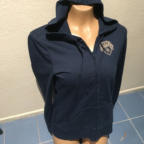 Navy Full-Zip Hoodie Sweatshirt Size 