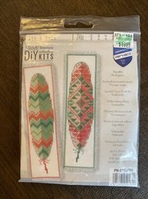 Feather bookmarks set 2 colorful Vervaco Counted Cross Stitch Kit
