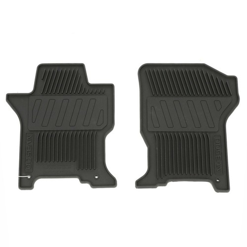 1218 Nissan NV3500 Black All Season Rubber Front Floor Mat Set OEM NEW