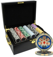 MRC POKER 500PCS 14G LASER GRAPHIQUE HIGH ROLLER POKER JETONS SET AVEC ÉTUI EN ACAJOU