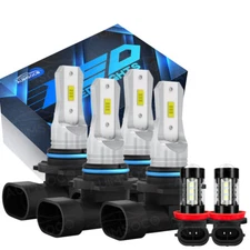 Para For Mitsubishi Outlander 2007-2013 Faros LED Hi/Lo +Kit de luces antiniebla