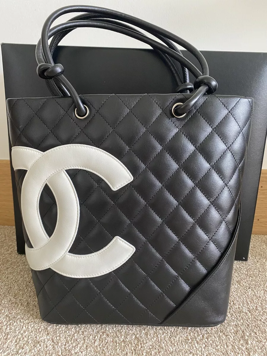 Chanel Cambon Interlocking C quilted Lambkin Leather Tote Bag Used