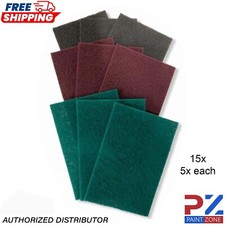 15X Abrasive pads Finishing pads Abrasive 5 of each Grit : Green Grey Red