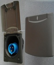 Einspeisestecker dunkelgrau neue Form + Magnetdeckel 230 V CEE fest 321f034 NEU