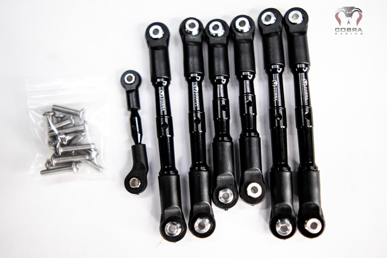 Traxxas Slash 4x4 LCG BLACK Aluminum Turnbuckles / Tie Rods FULL SET  4WD 4x4