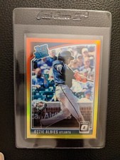 2018 PANINI OPTIC ORANGE YELLOW PRIZM 36 OZZIE ALBIES ROOKIE CARD ATLANTA BRAVES