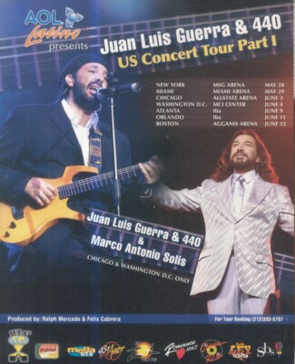 HFBK36 WERBUNG/BILD 13X11 JUAN LUIS GUERRA & 440 & MARCO ANTONIO SOLIS TOUR