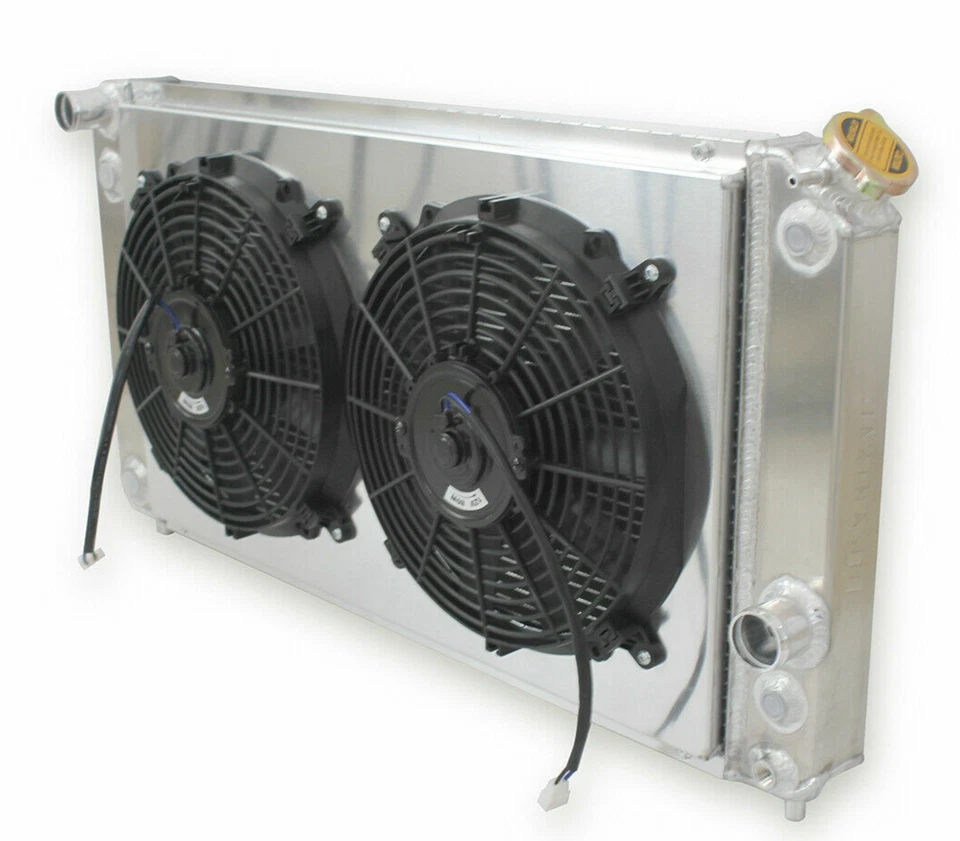 4 Row Aluminum Radiator+2*Fan For 73-87 Chevy C/K C10 C20 C30 K10/K20 GMC TRUCK Foto 4 de 4