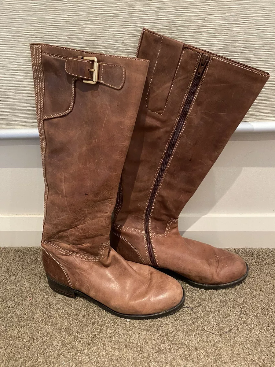 womens boots size 8 RMK Darla Leather Boots Distressed Tan