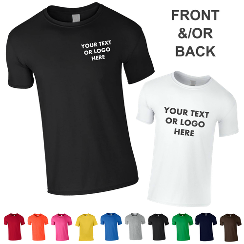Personalised Work T Shirt Unisex. Custom Printing Text Logo, Vinyl on Cotton Tee eBay