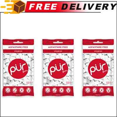 PUR 100% Xylitol 55 Count (Pack of 3), Pur Gum Cinnamon, 55-count Pack of 3