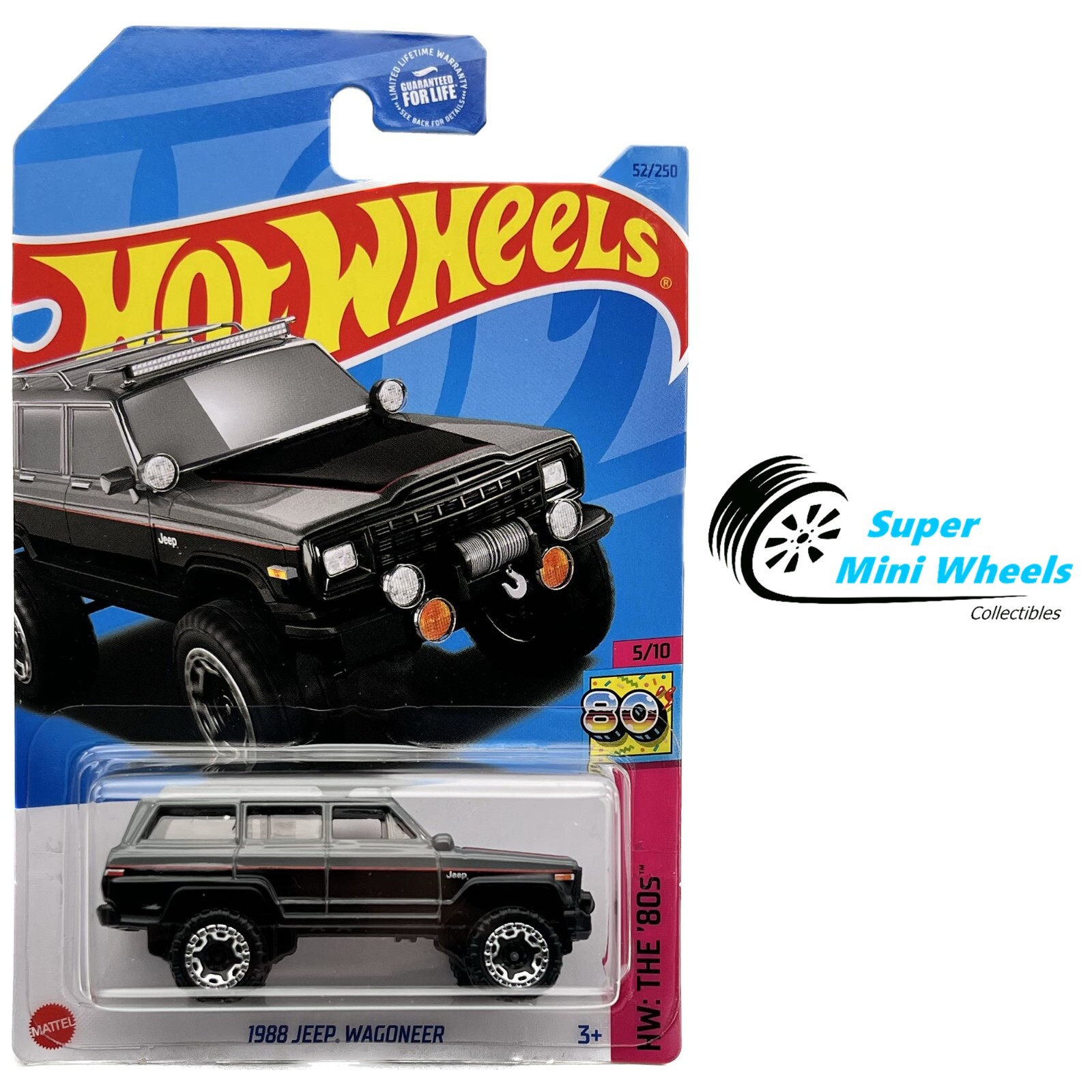 Hot Wheels 2023 #52 - 1988 Jeep Wagoneer Gray