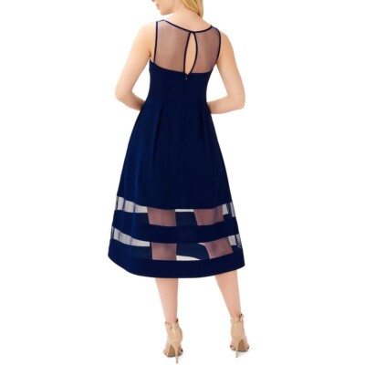 knee length dresses for ladies Adrianna Papell Embellished Crepe Short Dress - Black/Ivory