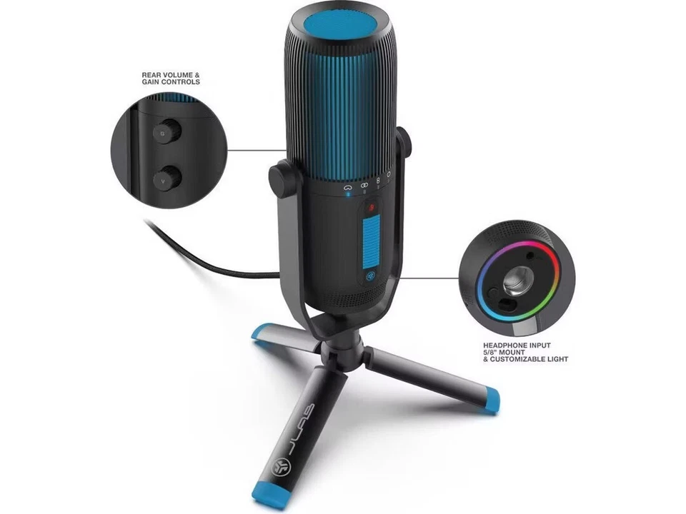 JLab Audio Talk Pro RGB USB-Kondensatormikrofon PC PS5 xbox Mac Gaming Streaming - Bild 3 von 4