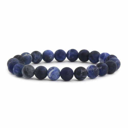 8mm Fashion round gemstone beads stretchable bracelet 7" - Picture 45 of 286