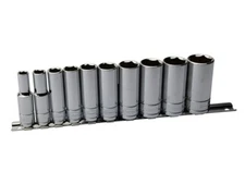 Eastwood 3/8 inch Drive Deep SAE 10 Piece Socket Set Hard Chrome Vanadium Steel