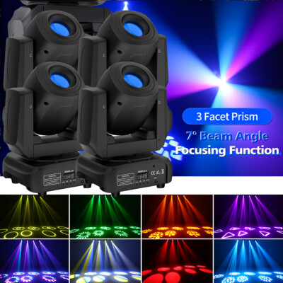 4stk 120W LED 3 Prisma 8 Muster Beam Moving Head DJ DMX Bühnenlicht Strahl Spot
