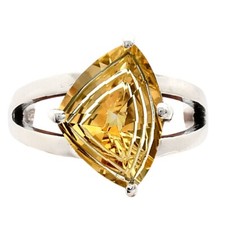 Elegant Trillion Shape Cut Gemstone Ring 925 Silver Birthstone Jewelry AGR1004