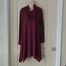 Cupio Cowl Neck Dress size Large EUC Wine Burgundy