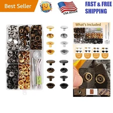 15mm Snap Fastener Kit: 320 Pcs Steel Snaps in 4 Colors with Installation Tools