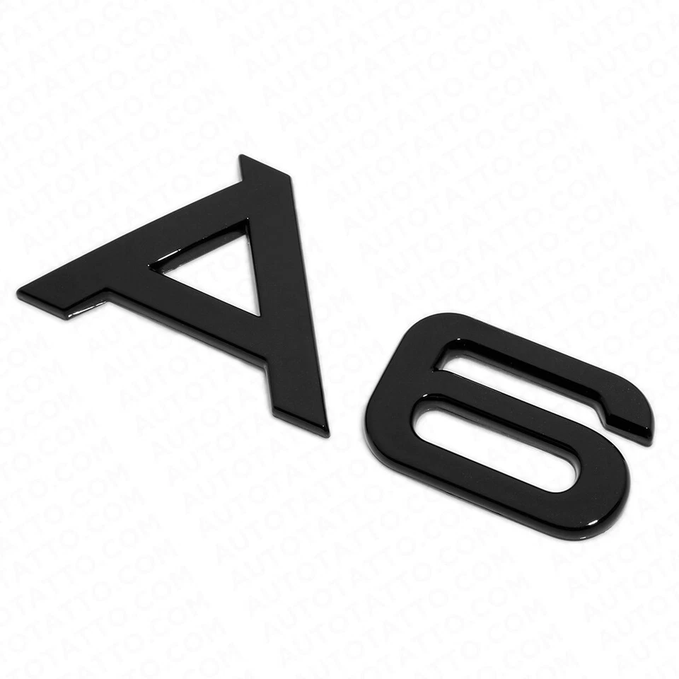 Placa de identificación del maletero con emblema deportivo Audi A6 negro brillante letra trasera Foto 3 de 4