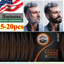Men Black Beard Simple Hair Dye Color Shampoo Permanent Darkening Hair Coloring