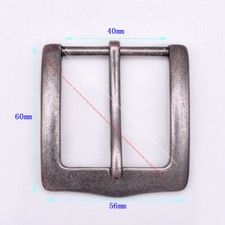 Retro Silver Prong Pin Clip Tongue Leathercraft Replacement Leather Buckle 40mm