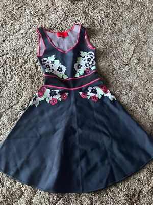 Z Spoke by Zac Posen Trompe L'oeil Flared Floral Stretch-Knit Dress Size  Small | eBay