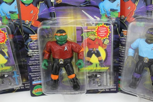 NOC Vintage 1994 Playmates Teenage Mutant Ninja Turtles TMNT Star Trek Complete Set - Bild 4 von 7
