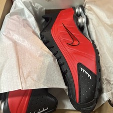 NIKE Shox R4 HQ1988-600 University Red Black Metallic Silver Men's Size 10