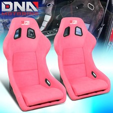 J2 Engineering Fiberglass Frame Fixed Position Bucket Racing Seats Pink Large