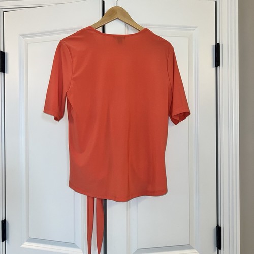 Blusa Top Halógena Roja Clásica Cuello en V Mujer Mediana Negocios Informal Oficina Básica - Imagen 2 de 10