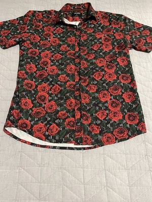 トップス UNUSED Rose Pattern Short-Sleeve Shirt Triumph Tragedy Men's Short shirt Set, Rose pattern, men's size