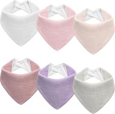 Stylish Unisex 6 Baby Bibs   Soft Bandana Drool Bibs for Baby Girls  Boys