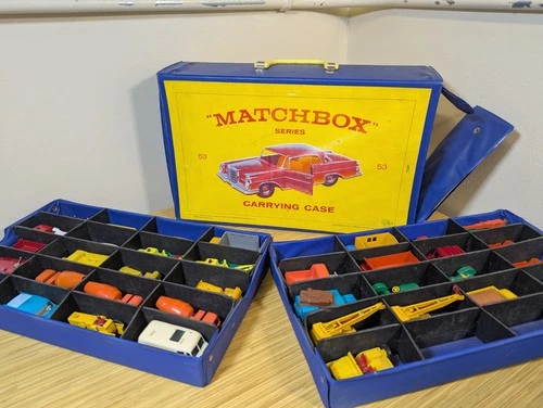 KB Vintage LOT of 37 Matchbox Lesney Diecast Collection With Case