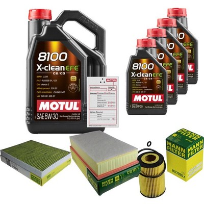 MANN Inspektionspaket 9L MOTUL 8100 X-CLEAN EFE 5W-30 für VW Multivan VI 2.0