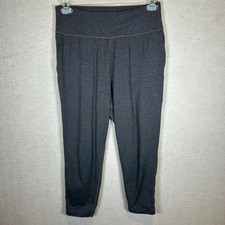 prAna Leggings Women Medium Black Gray Elastic Waist Athleisure Yoga Minimalist