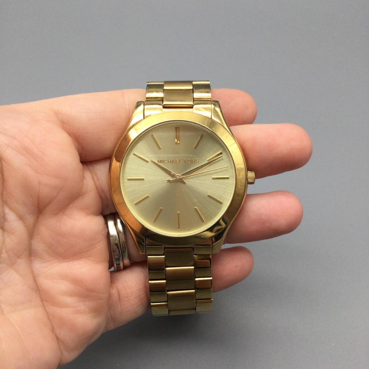Michael Kors Runway Womens Watch 41mm Gold Tone MK-3179 New