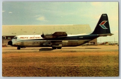 Pacific Western Airlines  Lockheed L-100 Hercules limited edition Postcard