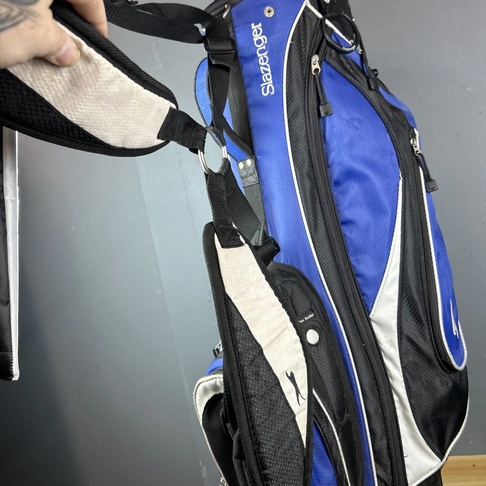 Slazenger Golf Bag Blue Gray Stand Carry Lightweight 7-Way Divider Foto 4 de 4