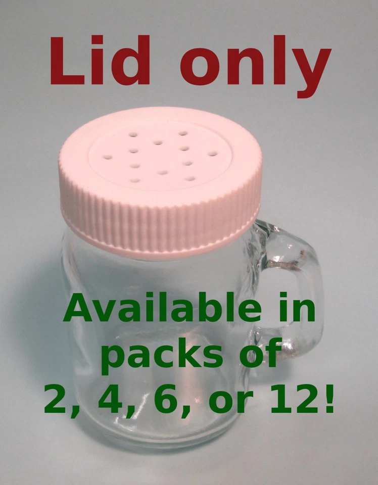 Sal y Pimienta 4oz Coctelera Tapa de Repuesto, Mini Tarros de Albañil, Blanco Atornillado, A Granel Foto 2 de 4