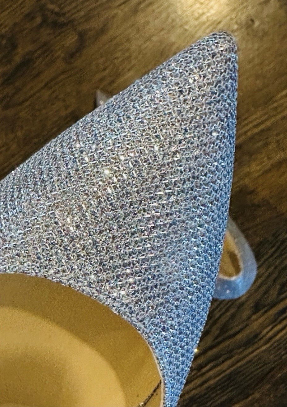 Stuart Weitzman Silver Sparkle Pointed ToeMetalli… - image 8