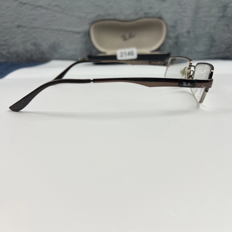 RAY BAN RB 6156 2511 BROWN SEMI RIMLESS EYEGLASSES 52-17-140 Frames Only w/ Case - Image 4 of 4