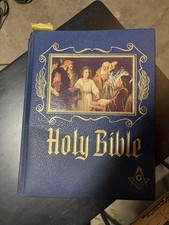 Holy Bible Masonic Edition Blue Family Reference Red Letter Illustrated