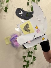 Paper dragon puppet both sides